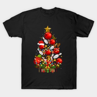 Bowling Christmas Tree T-Shirt